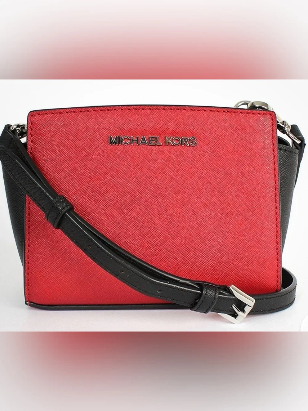 Michael Kors Red Crossbody Bag with Black Strap